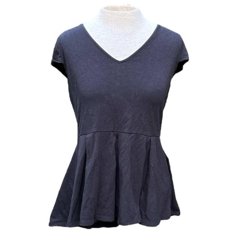 Victorias Secret V Neck Short Sleeve Top, black, women’s size large